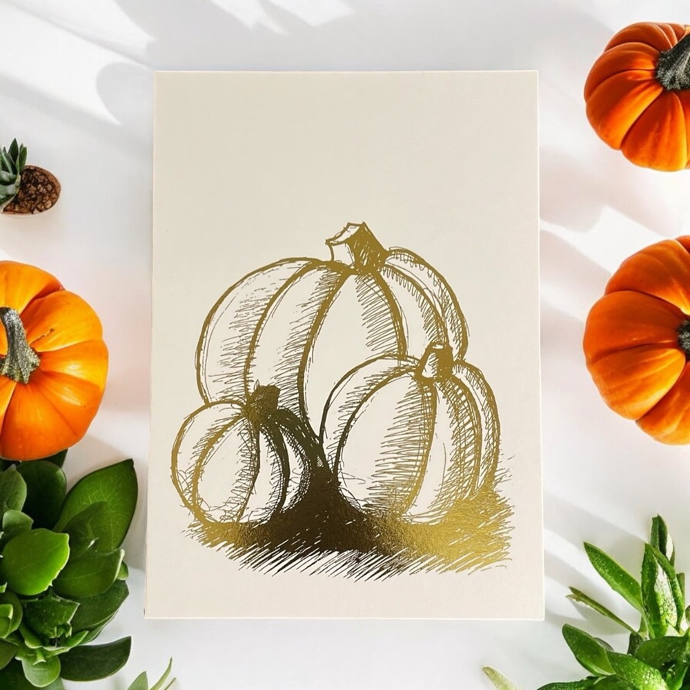 Gold Pumpkin Print 5x7